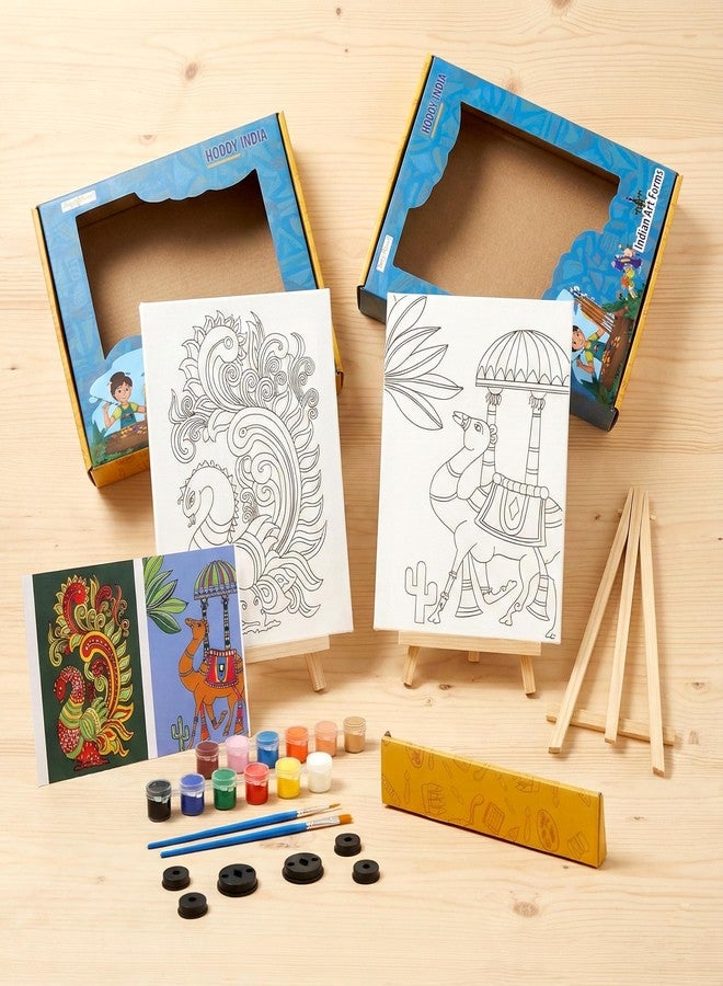 HOBBY INDIA Canvas Painting Set Kit for Kids & Adults | DIY Art & Craft for Girls & Boys | Home, Bedroom, Living Room, Office & Wall Décor | Birthday & Return Gift | Indian Art Form (Kalamkari Art) - Image 5